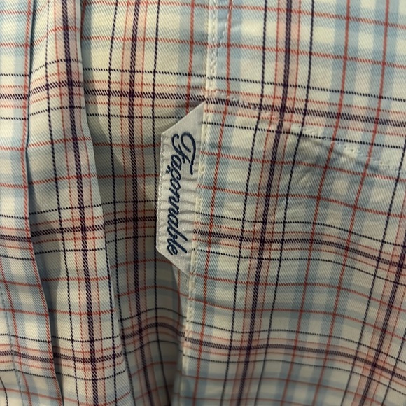 Faconnable Mens Button-down Plaid Dress Shirt - Picture 2 of 6
